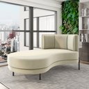 Ver imagem 1 de Sofá Chaise Lado Esquerdo Downey Sala de Estar Veludo Bege G15 - Gran Belo