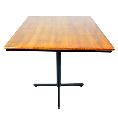 Mesa com Tampo de Madeira 70x70 P/ Restaurante Lanchonete