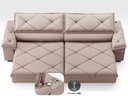 Ver imagem 4 de Sofá com Carregador Usb e Molas no Assento Retrátil Reclinável Nice 2,50m Velosuede - Netsofas
