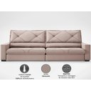 Ver imagem 6 de Sofá com Carregador Usb e Molas no Assento Retrátil Reclinável Nice 2,50m Velosuede - Netsofas