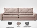 Ver imagem 6 de Sofá com Carregador Usb e Molas no Assento Retrátil Reclinável Nice 2,50m Velosuede - Netsofas