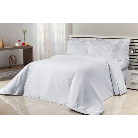 Capa de Edredom Queen Duvet 100% Algodão 200 Fios Glass:branco
