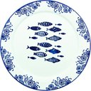 Ver imagem 3 de Jogo Prato Raso Jantar 6 Pessoas 6pçs Peixe Praia Mar 31cm