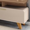 Rack para Sala de Estar Tv 70 Pol Orgânico 200cm Émile B01 Off White Castanho - Lyam Decor - 5