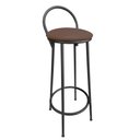 Ver imagem 2 de Banqueta Alta 75cm Drink Estofada de Metal Banco Alto:marrom