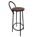 Ver imagem 2 de Banqueta Alta de Metal Altura 75cm Modelo Drink Estofada Marrom