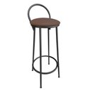Ver imagem 1 de Banqueta Alta de Metal Altura 75cm Modelo Drink Estofada Marrom