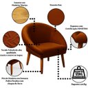 Ver imagem 3 de Poltrona Decorativa para Sala de Jantar Tecido Veludo Premium Estrutura Resistente Pés Palito