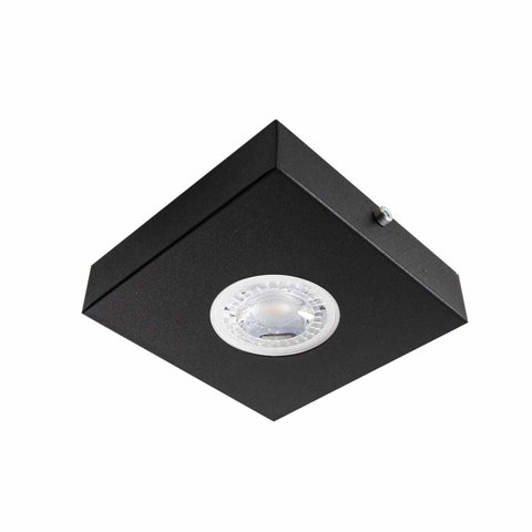 Spot Semi-embutido Quadrado Preto + Mr16 4,8w Br. Frio St3148