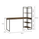 Ver imagem 3 de Mesa C-estante Alta 150x64x147cm C-04 Prateleiras Carvalho Dark - Est.preta Carvalho Dark