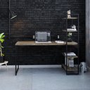 Ver imagem 1 de Mesa C-estante Alta 150x64x147cm C-04 Prateleiras Carvalho Dark - Est.preta Carvalho Dark