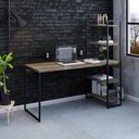 Ver imagem 7 de Mesa C-estante Alta 150x64x147cm C-04 Prateleiras Carvalho Dark - Est.preta Carvalho Dark