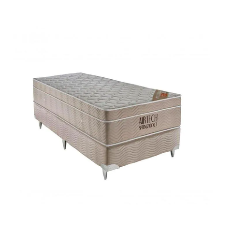 Cama Box Solteiro + Colchão Airtech Springpocket (88x188x61) Ortobom