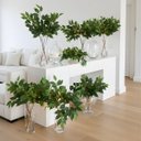 Ver mais imagens de 9 Galhos de Fícus Artificial Premium Folhas Realistas para Parede Verde