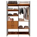 Ver imagem 2 de Closet Marselha 100% Mdf 2 Gavetas 8 Prateleiras Freijó/preto - Panorama Móveis