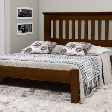 Cama Queen Size Texas de Madeira Tauari Castanho