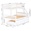 Ver imagem 4 de Beliche com Cama de Casal e Cama Auxiliar Madeira Macica Branco Housin CS2125-01