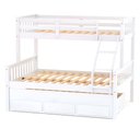 Ver imagem 3 de Beliche com Cama de Casal e Cama Auxiliar Madeira Macica Branco Housin CS2125-01