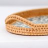 Bandeja Oval Fibra Natural Base Concha Luxo Santorini 35cm - Yangzi - 3