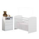 Ver imagem 2 de Quarto de Bebê com Berço e Cômoda 3 Gavetas Confete Multimóveis MP4908 Branco