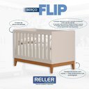 Ver imagem 6 de Dormitório Infantil Flip Guarda Roupa 3 Portas, Cômoda 1 Porta e Berço Areia Fosco - Reller Mó