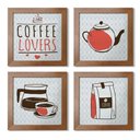 Ver imagem 7 de Quadro Cozinha 20x20cm Kit 4 Un Titulos Moldura Ocre