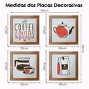 Ver imagem 6 de Quadro Cozinha 20x20cm Kit 4 Un Titulos Moldura Ocre