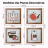 Quadro Cozinha 20x20cm Kit 4 Un Titulos Moldura Ocre - 6