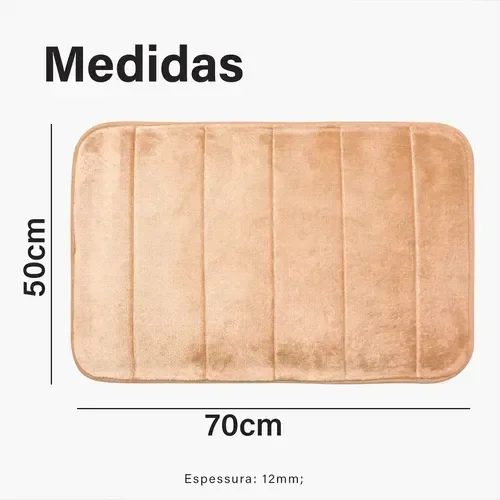 Tapete Nuvem 50x70cm Antiderrapante Banheiro Absorção Rápida Macio Confortavel para Saida de Box Kap - 2