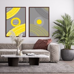 Quadro Decorativo Textura CX Alta Reflexo Abstrato 3un 40x60 - Moldura Madeira - 4