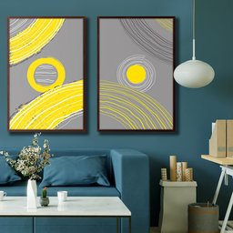 Quadro Decorativo Textura CX Alta Reflexo Abstrato 3un 40x60 - Moldura Madeira - 5