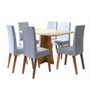 Ver imagem 1 de Conjunto Sala de Jantar Mesa 1,60m Moove 6 Cadeiras Linho Milano Viero