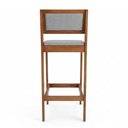 Ver imagem 3 de Kit 02 Banquetas Altas Lenna 99cm em Madeira e Encosto Estofado Linho Cinza Claro - Desk Design