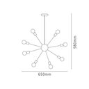 Ver imagem 3 de Pendente Aluminio Mini Togo Preto/cobre 8 Lampadas Kin Light