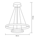 Ver imagem 2 de Lustre Pendente Moderno 2 Anéis 40 e 60cm Arco Ring Led 45w 6500k:dourado - Luz Branca Fria 6500k