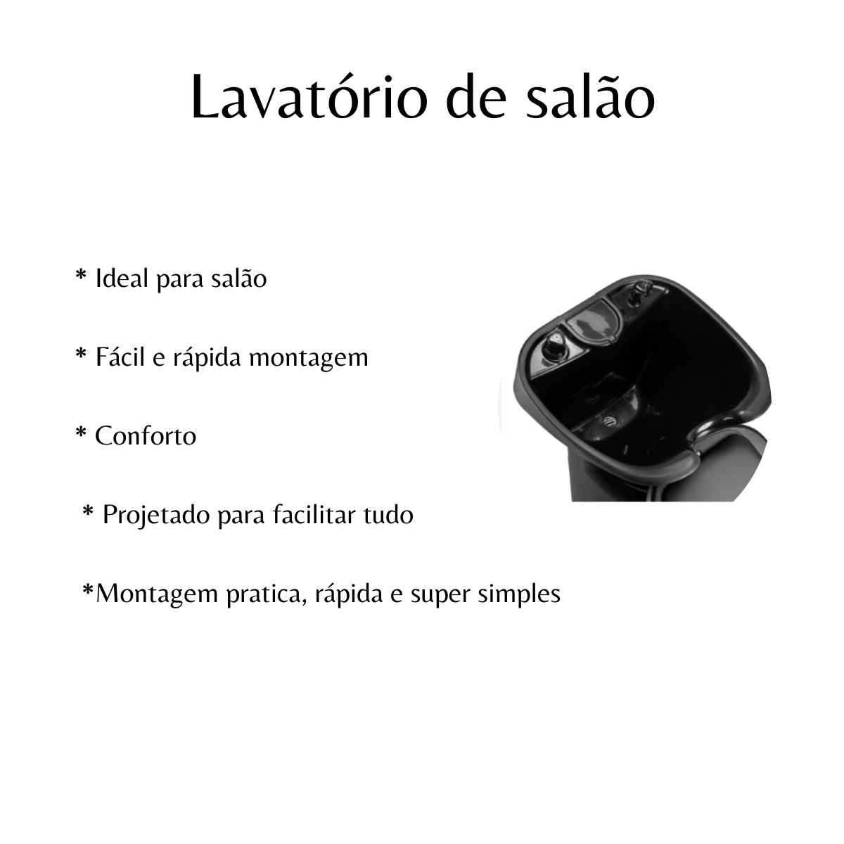 Kit Lavatório Salão Cabeleireira + Cadeira Henvifer - 6