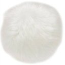 Ver imagem 1 de Almofada Redonda de Pelúcia Pelo Alto Off White - 30x30 Cm