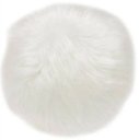 Ver imagem 1 de Almofada Redonda de Pelúcia Pelo Alto Off White - 30x30 Cm