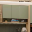 Ver imagem 5 de Armário Aéreo para Cozinha 100% MDF 3 Portas Nicho Lótus Carvalho/Verde