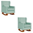 Ver imagem 1 de Kit 2 Poltrona Aurora Balanço Vovo Veludo Aqua - Fm