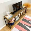 Ver imagem 3 de Rack de Tv Industrial de Ferro e Madeira Style Square Tabaco e Preto