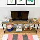 Ver imagem 4 de Rack de Tv Industrial de Ferro e Madeira Style Square Tabaco e Preto