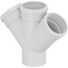 Junção Dupla em Y 45° Graus Pvc Branca para Canos de Água de Esgoto de 4x4x4”100x100x100mm - 1