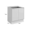 Ver imagem 3 de Balcão Cozinha Henn Fineze 2 Portas c/Tampo 80cm Areia