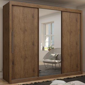 Guarda Roupas De Casal Com Espelho Real Gelius Madeirado