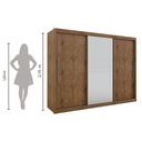Ver mais imagens de Guarda Roupas De Casal Com Espelho Real Gelius Madeirado