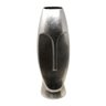 Vaso Face Decorativo Escultura Rosto Cerâmica Prata 51cm - 1