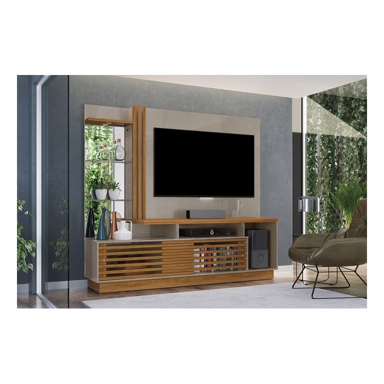 Rack Frizz Plus para TV de até 60 polegadas - FENDI / NATURAL - Madetec