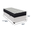 Ver imagem 3 de Cama Box Baú Branco e Colchão Airtech 150 Espuma D45 Solteiro Ortobom