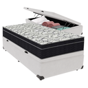 Ver imagem 1 de Cama Box Baú Branco e Colchão Airtech 150 Espuma D45 Solteiro Ortobom